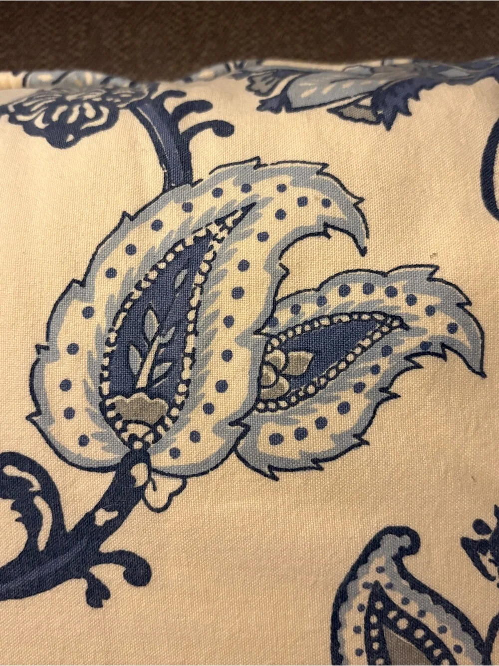 Pair Custom Blue and White Throw Pillows